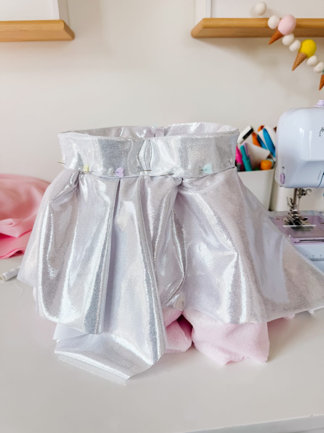 Step 9: Attach the skirt and waistband
