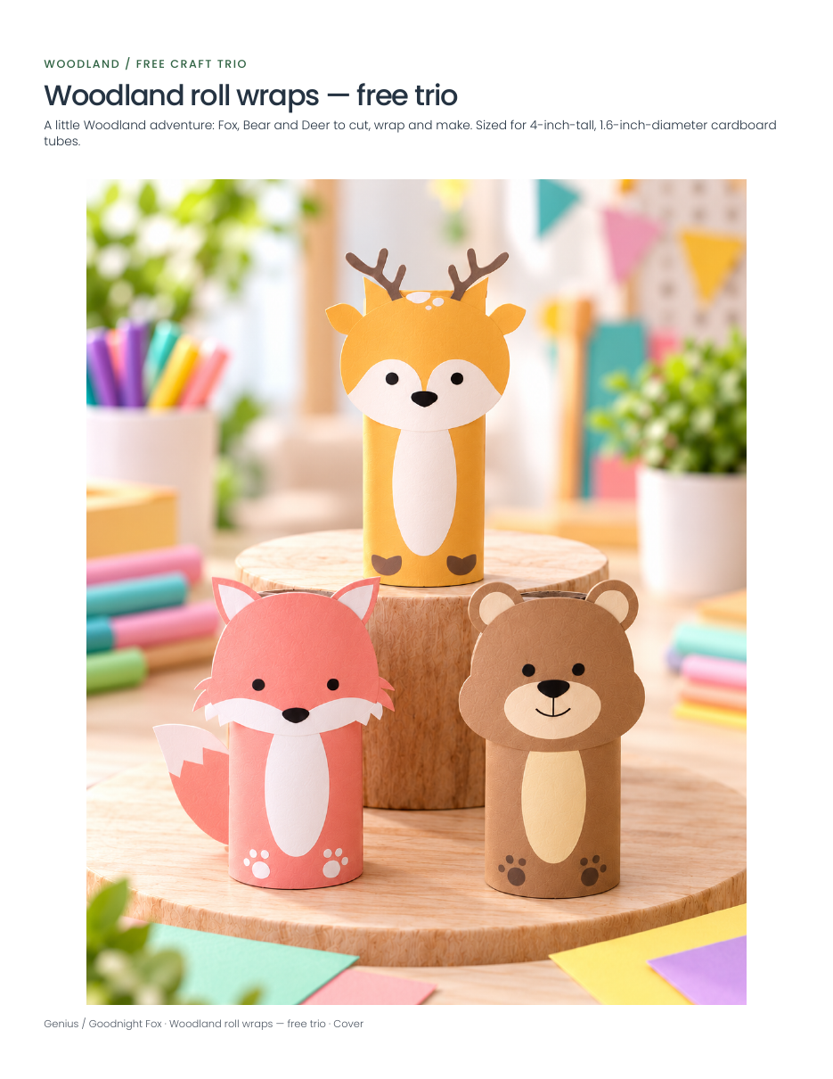 Woodland animal roll wraps printable for cozy fall play