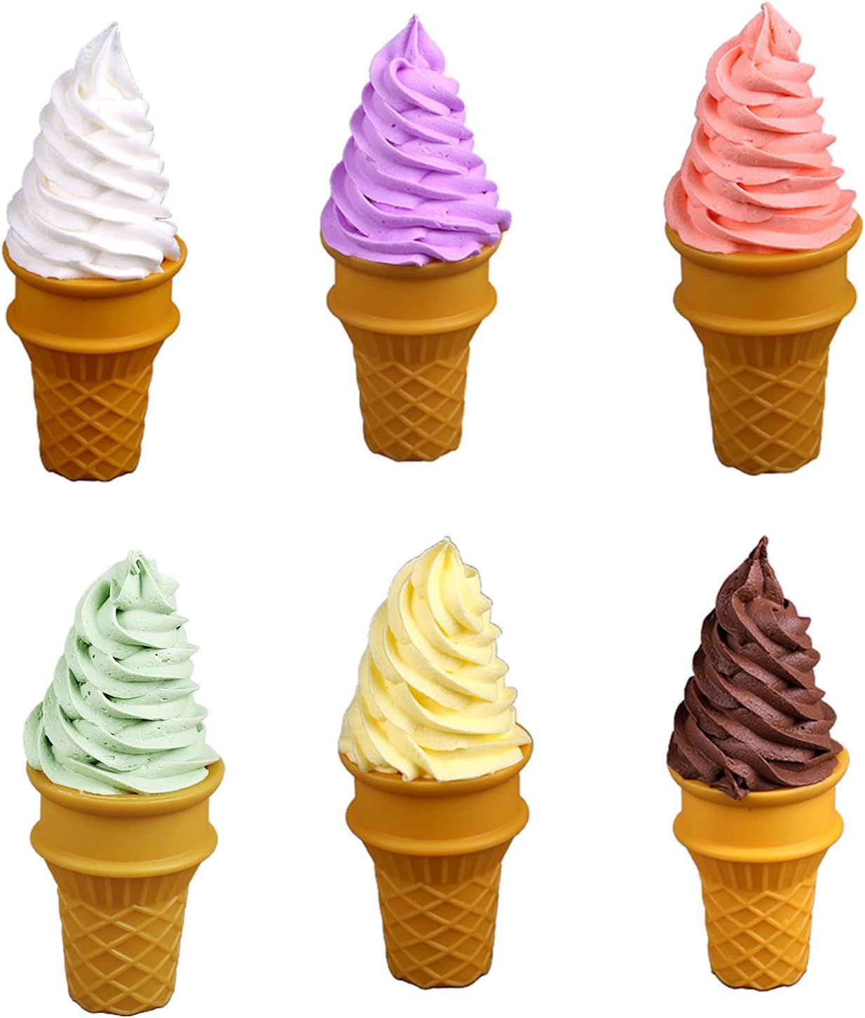 Colorful ice cream cone props